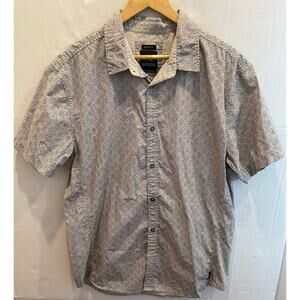 prAna Slim Fit Mens XL Casual Button Up T-Shirt Mens Geometric Diamond Pattern
